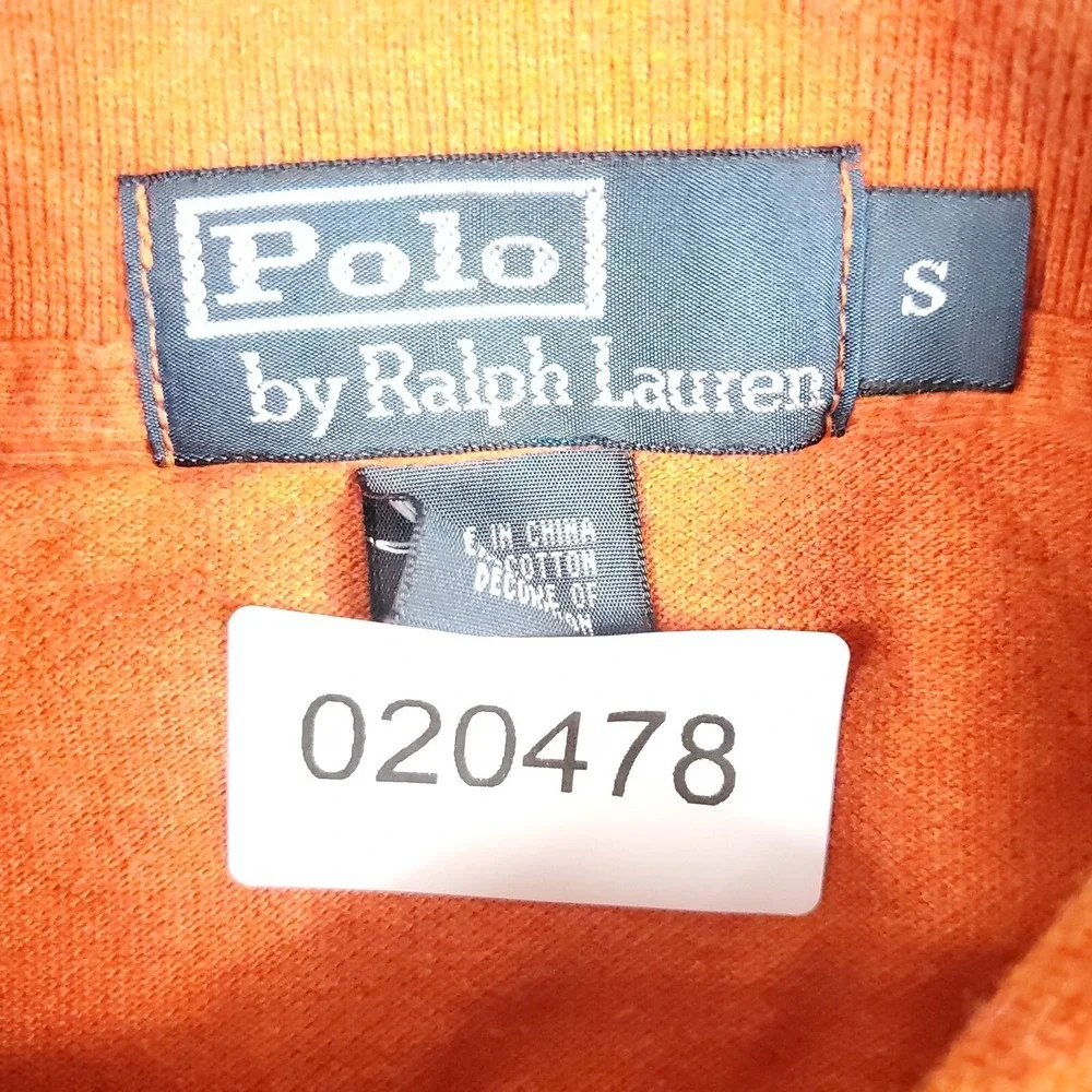 Ralph Lauren Polo Shirt Mens Small Orange Pony Golf Casual Short Sleeve *
